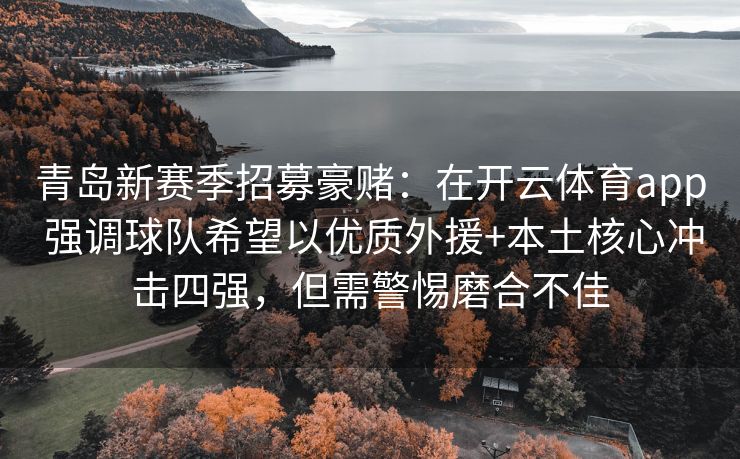 青岛新赛季招募豪赌：在开云体育app 强调球队希望以优质外援+本土核心冲击四强，但需警惕磨合不佳